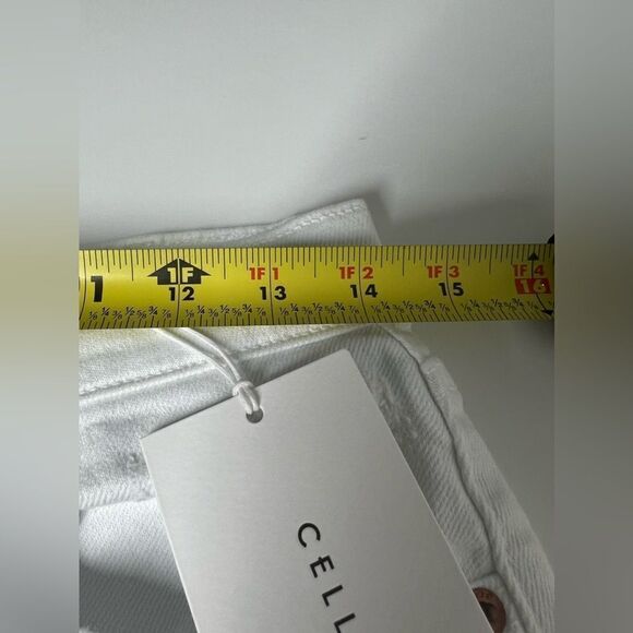 Cello NWT High Waist Ripped Wide White Jeans Size 7 - Picture 9 of 9